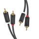 Кабель мультимедійний 2xRCA M to 2xRCA M 1.0m AV104 black Ugreen (30747) - зображення 1