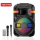 Портативная Bluetooth колонка ZQS10101 30W с RGB-подсветкой, караоке, 2 микрофонами и пультом Black - изображение 1