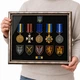Рамка-витрина для военных наград, шевронов и знаков отличия 450×325 мм, чёрный бархат, бронзовый багет - изображение 2