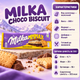 Шоколад молочный Milka Choco Biscuit с бисквитом хрустящей начинкой большая десертная плитка для чая кофе и сладкого перекуса 300 г - изображение 3