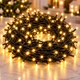 Светодиодная гирлянда нить 50 м 500 LED мерцающая динамическая от сети 220 В на черном ПВХ проводе для елки декора фотозоны - изображение 4