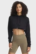 Жіноче чорне худі UA Icon Terry Crop Hoodie Under Armour LG 1389640-001 - изображение 1