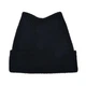 Шапка бини в стиле кофей с кошачьими ушками и отворотом черная one size (BN03) - изображение 2