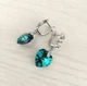 Сережки Hand Made з родієвим покриттям та кристалами Swarovski кольору Bermuda Blue - зображення 3
