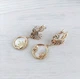 Сережки Hand Made позолочені асиметричні з натуральним перламутром та фіанітом - зображення 1