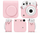 Чехол для фотоаппарата Fujifilm Instax Mini 13/12/11/9 Light Pink + салфетка из микрофибры (mrk5722) - изображение 3
