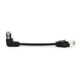 Патч-корд литий FTP, RJ45(прямий/кутовий), екранований, FTP5e 0.132m, patch D=4.9mm AWG28 1x90° CU, DC2-12 V, чорний, Q200 - изображение 1