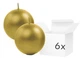 Zestaw świec Party Deco Kula metalizowana 8 cm 6 szt. Złote (ZES5902230731844) - obraz 1