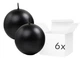 Zestaw świec Party Deco Kula metalizowana 8 cm 6 szt. Czarne (ZES5902230731851) - obraz 1