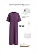 Жіноча бавовняна сукня максі Giulia STREET STYLE 8720/010 L Violet-grape, А-силует, повсякденна, фіолетова - зображення 6