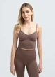 Жіноча безшовна майка з ефектом бра Giulia CAMISOLE BRA EFFECT S/M Brown-deep taupe, топ з мікрофібри на тонких бретелях - зображення 2