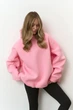 Худі Unisex з турецької тринитки пеньє на флісі з вишивкою ukraine на спине 42-50 рожевий - зображення 1