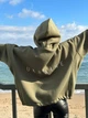 Худі Unisex з турецької тринитки пеньє на флісі з білою вишивкою ukraine на спине 42-50 хакі - зображення 4