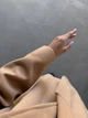 Утепленное пальто-пиджак оверсайз из кашемира 42-52 беж - изображение 3