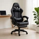 Компьютерное кресло Hanert G-Force Black геймерское с подставкой для ног Tilt вращением 360° до 120 кг черное - изображение 6
