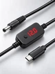 Кабель питания для интернета Wi Fi роутера вай фай USB-C - DC 5.5 x 2.1 мм Type-C модема с регулировкой напряжения 5/9/12/15/20V и цифровым дисплеем для роутеров (1 м) LEXEGO (CDC5R) - изображение 7