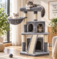 Игровой комплекс для кошек APOLLO-4 с когтеточкой 48×48×105 см — многоуровневый домик с лежанкой и гамаком - изображение 6