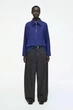 Блуза жіноча COS wool-blend half-zip blouse 1265152001 Eur 34 Синій - изображение 2