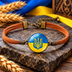 Браслет з тризубом України тризуб герб Україна коричневий колір - зображення 1