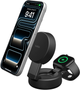 Ladowarka magnetyczna Belkin 2-in-1 Convertible Magnetic Charger with Qi2 25W Charcoal (WIZ043KQCH) - obraz 1