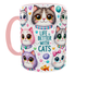 Чашка з принтом «Life Is Better with Cats» («Життя краще з котами») 330 мл, рожева ручка - зображення 5