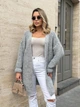 В'язаний жіночий кардиган оверсайз NASTIA, колір Сірий One Size - зображення 1