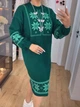 Вʼязана cукня вишиванка MARINA, колір Смарагд, розмір One Size - изображение 3