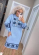 Вʼязана cукня вишиванка MARINA, колір Блакитний, розмір One Size - зображення 5