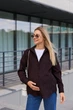 Рубашка для беременных и кормящих вельветовая Varna свободного кроя на пуговицах S-M (42–44) Lullababe LB09VR138 шоколадный - изображение 1