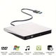 Внешний привод DVD-RW CD-RW Type-C дисковод USB 3.0 оптический функция перезаписи дисков цвет белый - изображение 1
