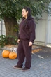 Жіночий теплий спортивний костюм великого розміру фліс полар худі на півзамку Aksan 26.3044 48(XL) Темно коричневий - зображення 2