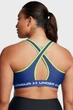 Жіночий синій топ UA Crossback Mid Bra Under Armour XS 1361034-432 - зображення 4