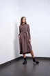 Жіноча дизайнерська сукня міді з поясом Топаз Modna KAZKA MKPR4446 - 44, Капучіно - зображення 2
