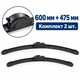 Дворники для Mazda 3 2009-2013 г.в OXIMO WU 600/475 мм - бескаркасные щётки стеклоочистителя, комплект 2 шт. - изображение 3