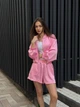 Сатиновый женский бомбер в розовом цвете L - изображение 7