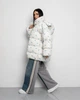 Пуховик oversize Alba білий в квітку - S - зображення 2