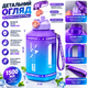 Еко-пляшка для води SPORTS BOTTLE 1500 мл — велика багаторазова спортивна пляшка з ручкою, фіолетово-блакитний градієнт - зображення 2