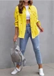 Сорочка жіноча Oversize джинсова однотонна подовжена G&N Жовта 22845 L (укр 48-50) - зображення 5