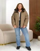 Женская зимняя двухсторонняя куртка с капюшоном KHAN 00802 62 (64) Черный с темно-бежевым ( KH - 00802/3 N ) - изображение 5