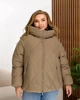Женская зимняя двухсторонняя куртка с капюшоном KHAN 00802 62 (64) Черный с темно-бежевым ( KH - 00802/3 N ) - изображение 6
