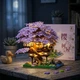 Конструктор «Домик на дереве» Цветущая сакура с LED-подсветкой, 3D-модель для сборки - изображение 2