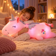 Мягкая игрушка светящийся единорог 60 см подушка обнимашка единорог с LED подсветкой, большой плюшевый единорог розовый - изображение 4