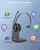 Бездротова Bluetooth-гарнітура Monodeal з мікрофоном та зарядною базою, AI шумозаглушення, до 65 годин роботи - изображение 6