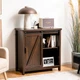 Кухонний комод-буфет Costway Sideboard з амбарними розсувними дверцятами лофт рустик - зображення 3