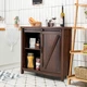 Кухонний комод-буфет Costway Sideboard з амбарними розсувними дверцятами лофт рустик - зображення 6