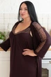 Комплект длинный батал с ночной рубашкой MiaNaGreen Кш1230н 3XL Коричневый - изображение 2