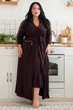Комплект длинный батал с ночной рубашкой MiaNaGreen Кш1230н 3XL Коричневый - изображение 3