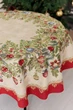Круглая новогодняя скатерть РОЖДЕСТВЕНСКИЕ ИГРУШКИ, D160см ПРОВАНС 047047 - изображение 4