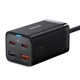 СЗУ Baseus GaN3 Pro 65W (2 Type-C + 2 USB) + Кабель Type-C to Type-C 100W (1m) black - зображення 1