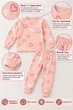 Піжама тепла Pink Hearts — байка абрикосовий 98 см - изображение 3